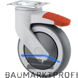 TENTE Lenkrolle Kunststoff Platte Anschraubloch 125 mm 100 kg Feststeller