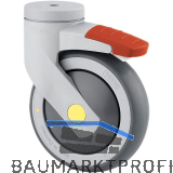 TENTE Lenkrolle PUR R�ckenloch mit nachlaufendem Totalfesteller 125 mm 80 kg