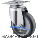 TENTE Lenkrolle Edelstahl Plattenbefestigung 75 mm 75 kg