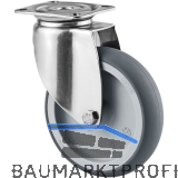 TENTE Lenkrolle Edelstahl Plattenbefestigung 100 mm 80 kg