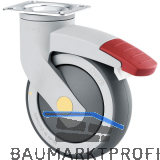 TENTE Lenkrolle TPE mit nachlaufendem Totalfesteller Plattenbefestigung 125 mm