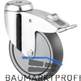 TENTE Lenkrolle Stahlblech R�ckenloch 125 mm 100 kg Feststeller