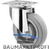 TENTE Lenkrolle Elastik grau Platte 125 mm 250 kg