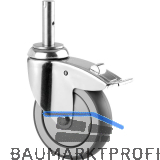 TENTE Lenkrolle Edelstahl 125 mmn nachlaufender Totalfeststeller