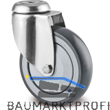 TENTE Lenkrolle PUR/Edelstahl Fadenschutz Anschraubloch 100 mm 13 mm