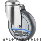 TENTE Lenkrolle PUR/Edelstahl Fadenschutz Anschraubloch 100 mm 11 mm