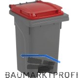M�lltonne 60 Liter Kunststoff grau/rot Urban Pro