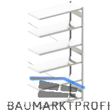 META Steck-Anbauregal 2500 x 1300 x 500 mm 6 Fachb�den 230 kg