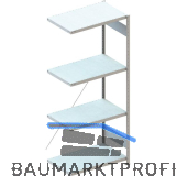 META Steck-Anbauregal 2000 x 750 x 600 mm 4 Fachb�den 150 kg