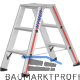 HYMER Alu-Stufen-Stehleiter Type 8024 Stufen=2 x 3 L�nge=0,77 m