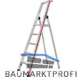 HYMER Alu-Stufen-Stehleiter mit Plattform Type 8026 Stufen 5 L�nge=1,95 m