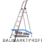 HYMER Alu-Stufen-Stehleiter mit Plattform Type 8026 Stufen 6 L�nge=2,20 m