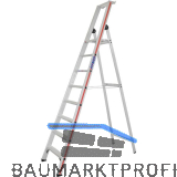 HYMER Alu-Stufen-Stehleiter mit Plattform Type 8026 Stufen 8 L�nge=2,70 m