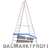 HYMER Alu-Sprossen-Stehleiter Type 6023 Sprossen=2 x 16 L�nge=4,65 m