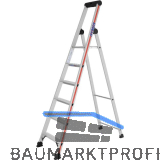 HYMER Alu-Stufen-Stehleiter mit Plattform Type 4026 Stufen 6 L�nge=2,10 m