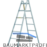 JUST Alu-Doppelstehleiter Type 52 Sprossen= 8 L�nge=2,57 m