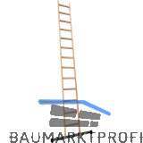 JUST Holz Sprossen-Anlegeleiter Sprossen=13 L�nge=4 m mit Querfu�