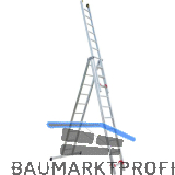 JUST Alu-Mehrzweck Industrieleiter 3-tlg.Type 53 Sprossen=3x 7 L�nge=3,26/5,05 m