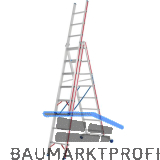 HYMER Alu-Allzweckleiter 3-teilig Type 6047 Sprossen= 3 x 8