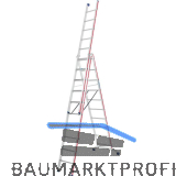 HYMER Alu-Allzweckleiter 3-teilig Type 6047 Sprossen= 3 x 10