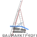 HYMER Alu-Allzweckleiter 3-teilig Type 6047 Sprossen= 3 x 12