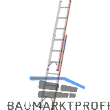 HYMER Alu-Schiebeleiter Type 6046 Sprossen=2x6 L�nge=1,85/2,97 m