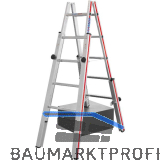 HYMER Alu-Treppen-Stehleiter Type 4123 Sprossen=2 x 7 L�nge=2,05 m