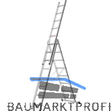 ALU-PRO Allzweckleiter 3-teilig Typ 70047 Sprossen=3x8 L�nge von 2,32/5,11m