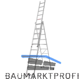 ALU-PRO Allzweckleiter 3-teilig Typ 70047 Sprossen=3x10L�nge von 2,88/6,52m