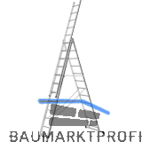 ALU-PRO Allzweckleiter 3-teilig Typ 70047 Sprossen=3x12L�nge von 3,49/7,97m