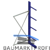 META Kragarm-Anbauregal einseitig H�he 2000 mm Tiefe 800 mm Last 250/1650 kg