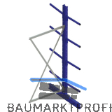 META Kragarm-Anbauregal doppelseitig H�he 2000 mm Tiefe 800 mm Last 250/1650 kg