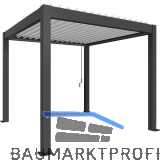 BIOHORT Pergola Gr. 3 x 3 dunkelgrau/wei�