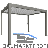 BIOHORT Pergola Gr. 4 x 3,5 quarzgrau/wei�