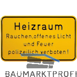 Hinweisschild Heizraum Rauchen, offenes Licht und Feuer 250 x 150 mm