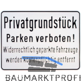 Hinweisschild Privatgrundst�ck Parken verboten! Widerrechtlich 330 x 250 mm