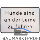 Hinweisschild Hunde sind an der Leine zu f�hren 300 x 200 mm