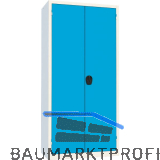 Fl�gelt�rschrank 1950x930x500 mm RAL 7035 lichtgrau/5012 lichtblau