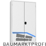 Fl�gelt�rschrank 1950 x 1180 x 500 mm RAL7035 lichtgrau