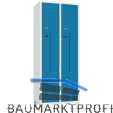 Z-Garderobenschrank Abteilanzahl 4 RAL7035/5010 grau/blau