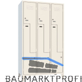 Z-Garderobenschrank Abteilanzahl 6 RAL7035 lichtgrau