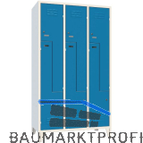 Z-Garderobenschrank Abteilanzahl 6 RAL7035/5010 grau/blau