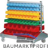 ALLIT Fahrregal ProfiPlus 1200 x 730 x 1160 mm mit 128 Sichtlagerk�sten