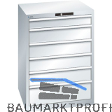 LISTA Schubladenschrank 36x36E 717x725x1000mm KEY Lock RAL 7035 6 Laden 75kg