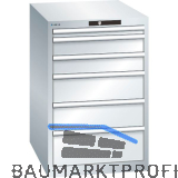 LISTA Schubladenschrank 27x36E 564x725x850mm KEY Lock RAL 7035 6 Laden 75kg