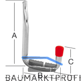 Wandhaken U-Form 302 x 250 x 91 mm verzinkt rote Endkappen