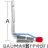 Wandhaken L-Form 150 x 165 mm verzinkt rote Endkappen