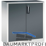 C+P Fl�gelt�rschrank 1000x930x400 mm RAL 7035 lichtgrau/7016 anthrazit