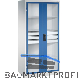 C+P Fl�gelt�rschrank 1950x930x600 mm RAL 7035 lichtgrau/5010 enzianblau