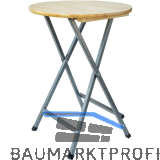 Stehtisch klappbar Metalluntergestell grau Fichte natur � 800 mm